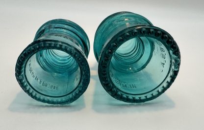 Vintage Hemingray Glass Insulators  Hemingray-9 & Hemingray-16 – Aqua Blue Nice Condition - Image 5