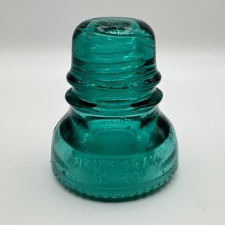 Rare Vintage Hemingray No. 40 Glass Insulator - Aqua Blue Green, 4" Tall, Patented 1898 - Perfect Collectible Condition
