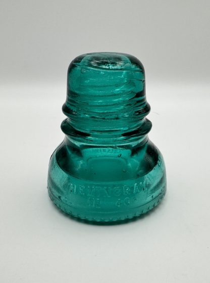Rare Vintage Hemingray No. 40 Glass Insulator - Aqua Blue Green, 4" Tall, Patented 1898 - Perfect Collectible Condition