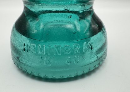 Rare Vintage Hemingray No. 40 Glass Insulator - Aqua Blue Green, 4" Tall, Patented 1898 - Perfect Collectible Condition - Image 5