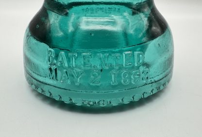 Rare Vintage Hemingray No. 40 Glass Insulator - Aqua Blue Green, 4" Tall, Patented 1898 - Perfect Collectible Condition - Image 6
