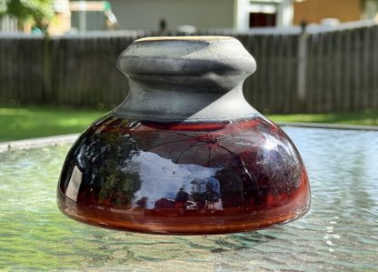 Vintage Brown Swirl Porcelain Power Line Insulator – Large 5.5" Antique Utility Glass - Image 3