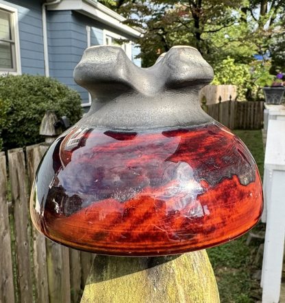 Vintage Brown Swirl Porcelain Power Line Insulator – Large 5.5" Antique Utility Glass