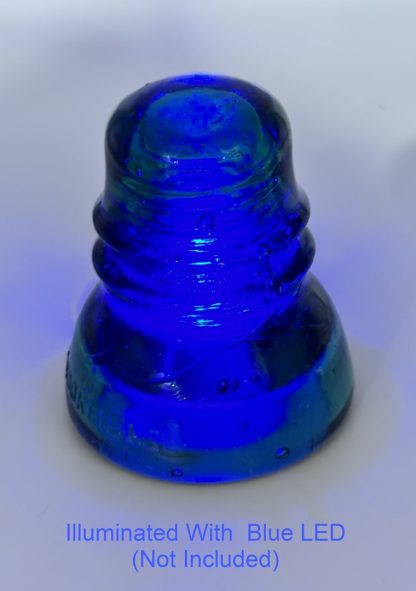 Antique Brookfield Glass Insulator CD 152 –  Hoopskirt - Deep Emerald Green / Aqua w Bubbles Swirl Lines - Image 2