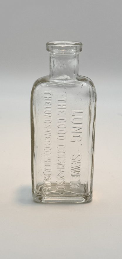 LUNG SAVER "The Good Cough Syrup" – Philadelphia PA – 4”  Glass Patent Medicine Collectible - Image 2