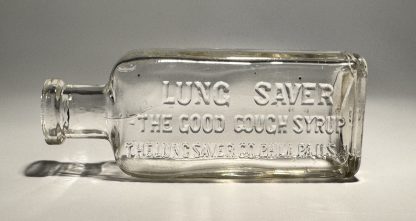 LUNG SAVER "The Good Cough Syrup" – Philadelphia PA – 4”  Glass Patent Medicine Collectible - Image 3