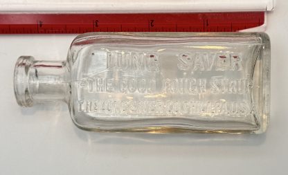 LUNG SAVER "The Good Cough Syrup" – Philadelphia PA – 4”  Glass Patent Medicine Collectible - Image 4
