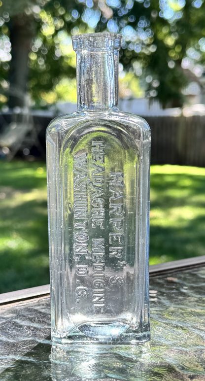 Harper's Headach Medicine – Washington D.C. – 6”  Glass Patent Medicine Collectible