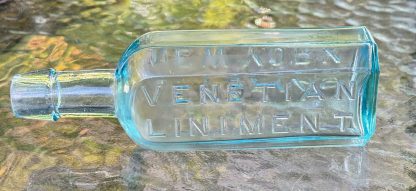 Vintage Venetian Liniment – Dr. Tobias New York – Light Blue/Aqua Glass Bottle - Image 3