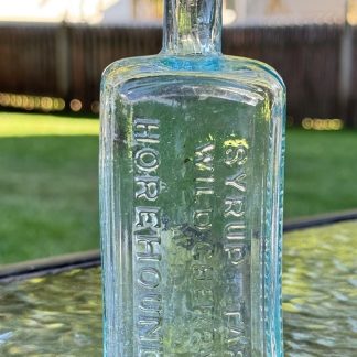 Vintage Syrup of Tar - Wild Cherry Horehound – Dr. J.R. Morris – Easton PA – Light Blue Glass Bottle 6 1/4"