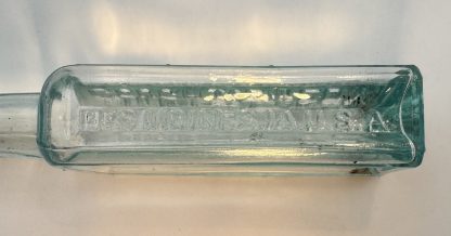 Vintage Chamberland’s Cough Remedy – Des Moines, IA – Aqua Blue Glass Bottle - Image 5