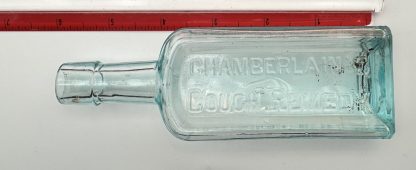 Vintage Chamberland’s Cough Remedy – Des Moines, IA – Aqua Blue Glass Bottle - Image 6