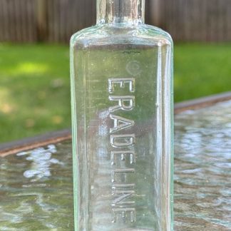 Vintage Eradeline Glass Bottle -  Antique Collectible – Aqua Blue Glass Bottle