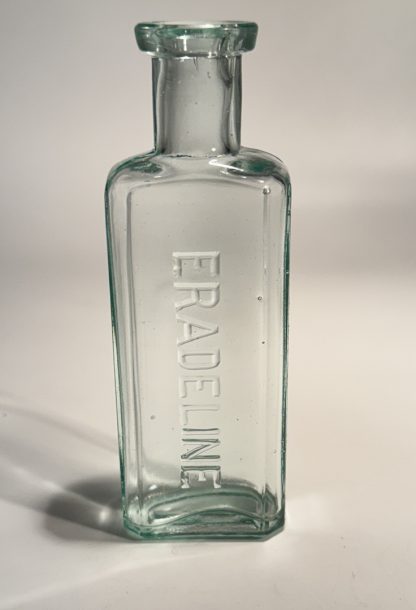 Vintage Eradeline Glass Bottle -  Antique Collectible – Aqua Blue Glass Bottle - Image 3