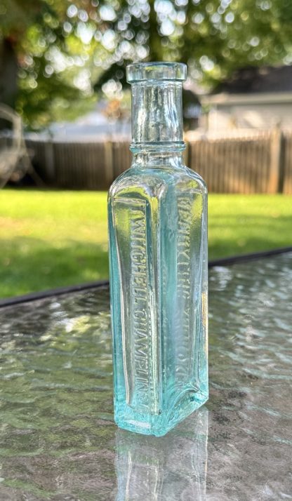 Vintage Aqua Blue Neuralgic Anodyne Patent Medicine Bottle by T Witchell Champlin & Co