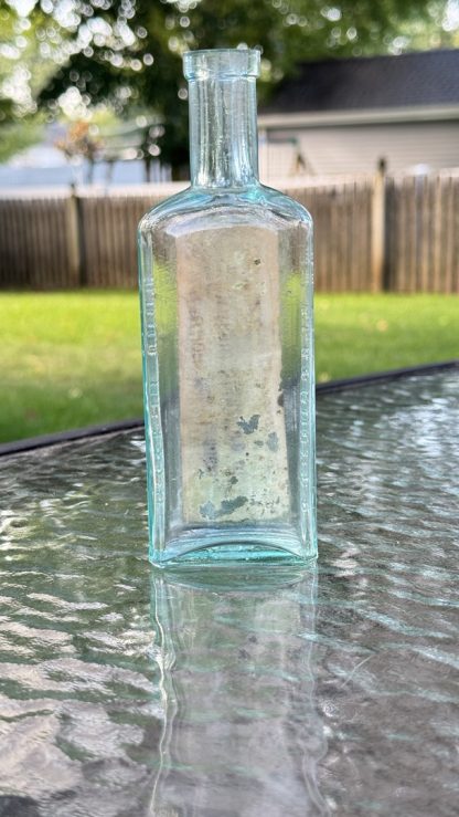 Vintage Aqua Blue Lung Healer Patent Medicine Bottle by Dr. Alexander's with Original Label - Image 4