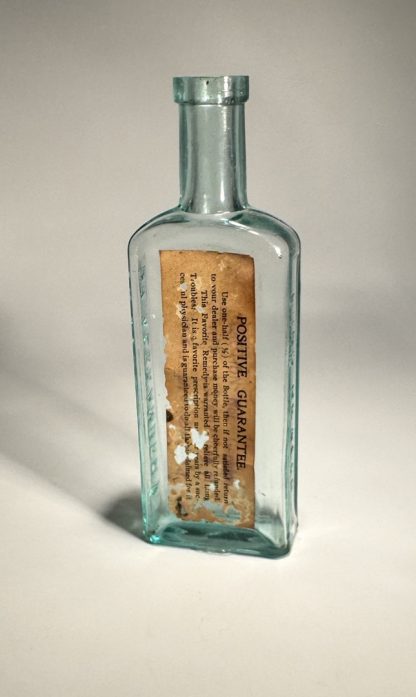 Vintage Aqua Blue Lung Healer Patent Medicine Bottle by Dr. Alexander's with Original Label - Image 7