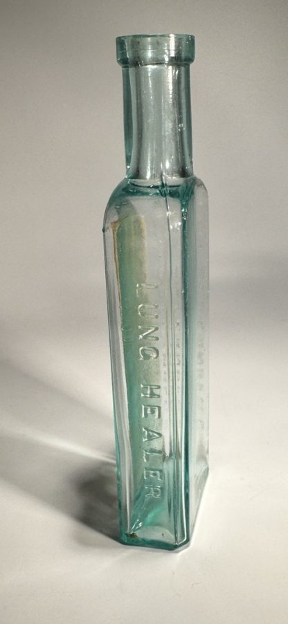 Vintage Aqua Blue Lung Healer Patent Medicine Bottle by Dr. Alexander's with Original Label - Image 8