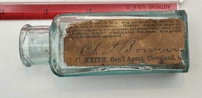 Vintage Aqua Blue Dr. Marshall’s Catarrh Snuff Bottle w/ Original Labels – Antique Patent Medicine - Image 6
