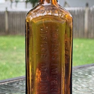 Antique Glover's Imperial Mange Medicine Bottle, Embossed Vintage Veterinary Collectible, Early 20th Century New York