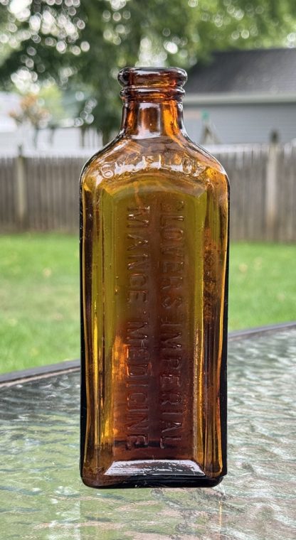 Antique Glover's Imperial Mange Medicine Bottle, Embossed Vintage Veterinary Collectible, Early 20th Century New York