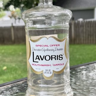 Vintage Lavoris Mouthwash Bottle, Mid-20th Century Collectible Apothecary Bottle with Original Labels, 20 oz.