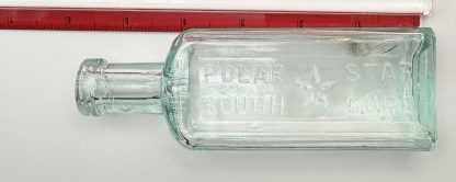 Vintage Polar Star Cough Cure Bottle, Aqua Blue Glass, Embossed Antique Medicine Bottle - Image 5