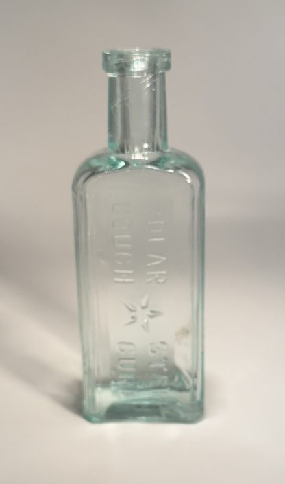 Vintage Polar Star Cough Cure Bottle, Aqua Blue Glass, Embossed Antique Medicine Bottle - Image 3