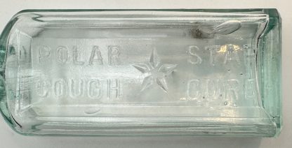 Vintage Polar Star Cough Cure Bottle, Aqua Blue Glass, Embossed Antique Medicine Bottle - Image 6