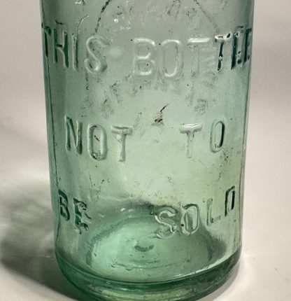 Vintage Howard S. Shafer Soda Bottle, Embossed Aqua Green Glass, Nazareth PA - This Bottle Not To Be Sold - Image 6