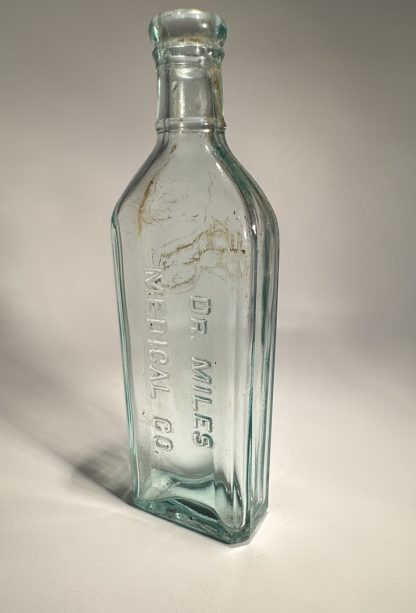 Antique Dr. Miles Medical Co. Bottle, Aqua Glass, Embossed Collectible - Patent Medicine - - Image 2