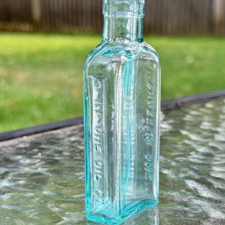 Vintage Aqua Blue “Three In One” Oil Bottle – Embossed - 3 in One Oil Co