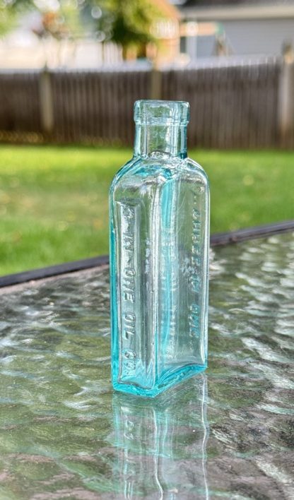 Vintage Aqua Blue “Three In One” Oil Bottle – Embossed - 3 in One Oil Co