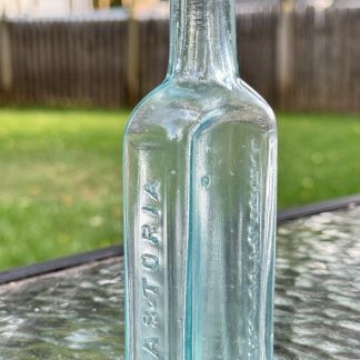 Antique Chas H. Fletcher's Castoria Bottle, Aqua Blue Glass, Collectible Medicine Bottle - Patent Medicine