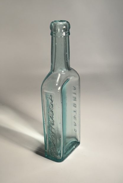 Antique Chas H. Fletcher's Castoria Bottle, Aqua Blue Glass, Collectible Medicine Bottle - Patent Medicine - Image 4