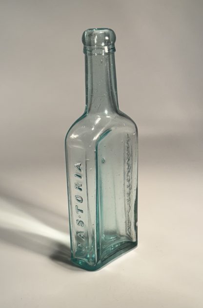 Antique Chas H. Fletcher's Castoria Bottle, Aqua Blue Glass, Collectible Medicine Bottle - Patent Medicine - Image 5