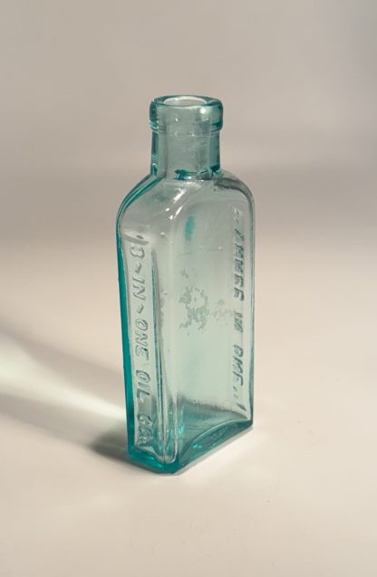 Vintage Aqua Blue “Three In One” Oil Bottle – Embossed - 3 in One Oil Co - Image 4