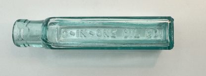 Vintage Aqua Blue “Three In One” Oil Bottle – Embossed - 3 in One Oil Co - Image 6