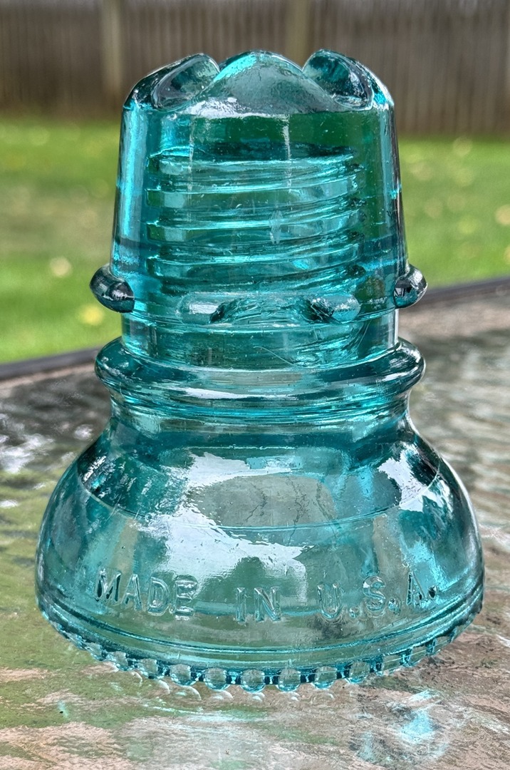 Vintage - Hemingray 44 - CD208 Insulator - Aqua Green - Made in USA - Image 3