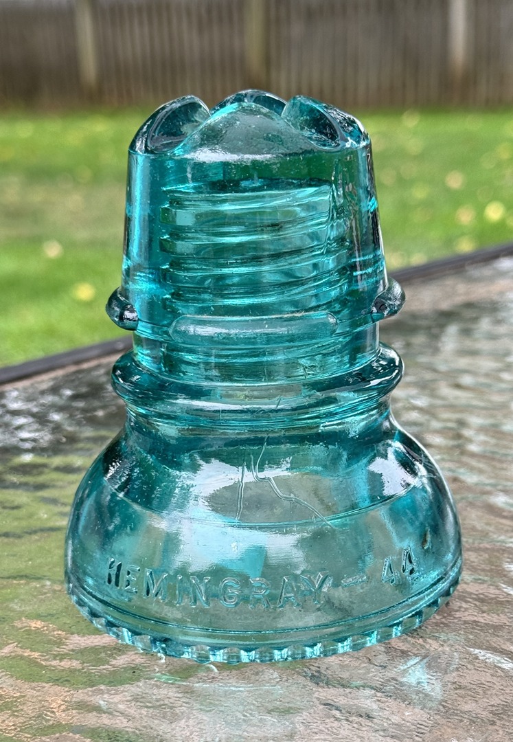 Vintage - Hemingray 44 - CD208 Insulator - Aqua Green - Made in USA