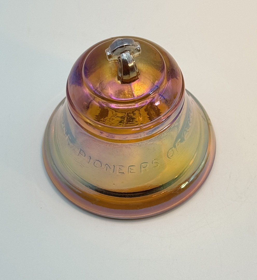 Vintage Telephone Pioneers of America Carnival Glass Bell Paperweight / Insulator - Image 5