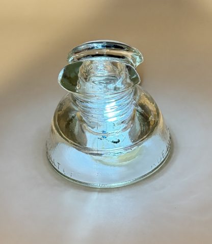 Vintage Pyrex Clear Glass Insulator #63 Saddle Style Made In USA - Image 5