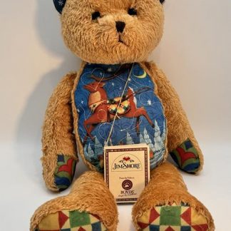 Jim Shore Boyds Starzly Reindeer Quilted Tummy Teddy Bear Plush Jointed Xmas