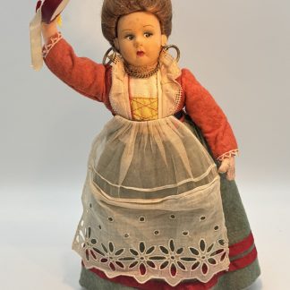 Vintage Magis Roma Doll - Hand Painted Face & Tambourine
