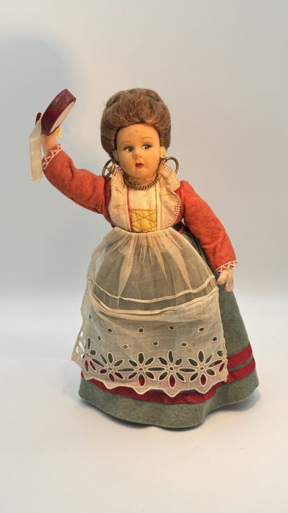 Vintage Magis Roma Doll - Hand Painted Face & Tambourine