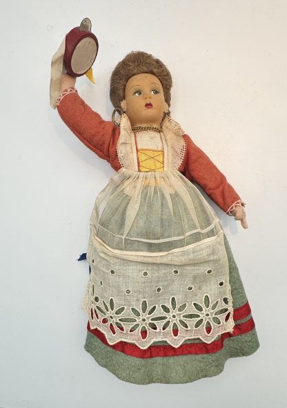 Vintage Magis Roma Doll - Hand Painted Face & Tambourine - Image 4