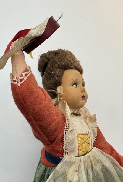 Vintage Magis Roma Doll - Hand Painted Face & Tambourine - Image 2