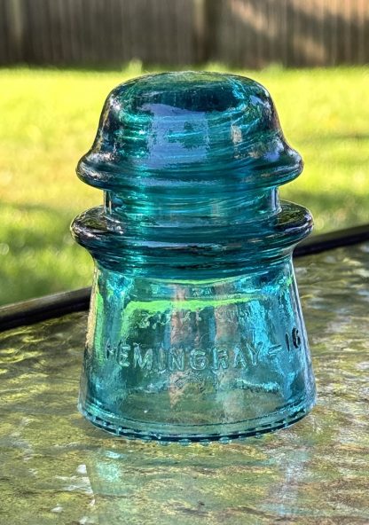 Vintage Hemingray No. 16 Glass Insulator - Aqua Blue Green,  3 3/4" tall - Nice Condition CD122