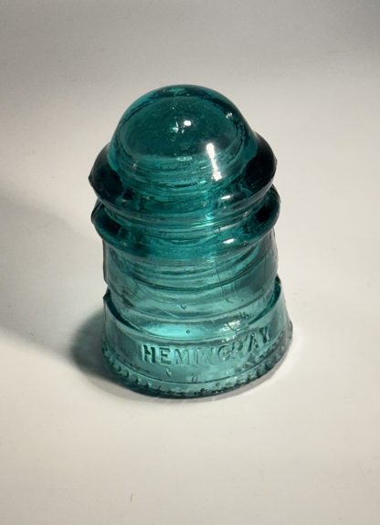 Vintage Hemingray No. 12 Glass Insulator - Aqua Blue Green,  3 1/2" tall - Nice Condition - Image 4