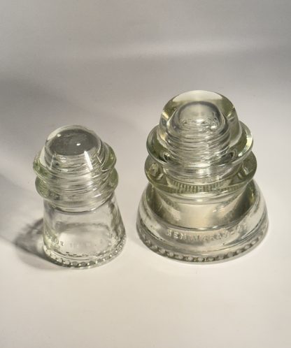 Vintage Hemingray Glass Insulators  Hemingray-9 & Hemingray-42 – Clear Nice Condition (1948) - Image 3